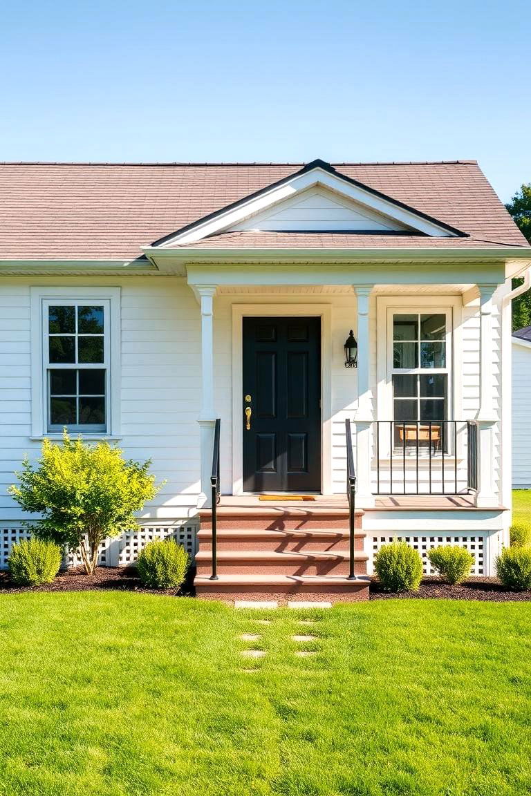 Classic Curb Appeal - 24 single story white house black trim