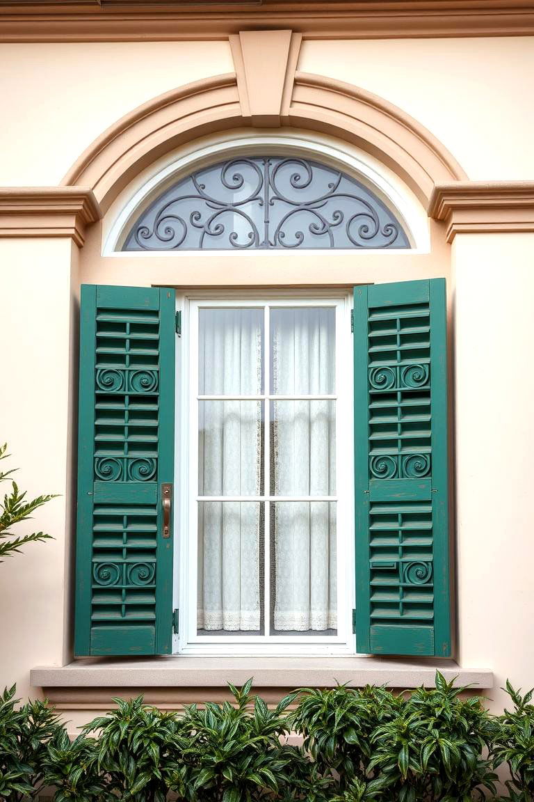Classic Decorative Window Shutters - 24 Mediterranean House Exterior Ideas