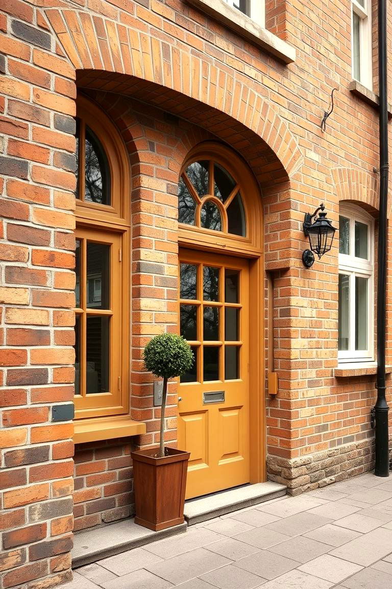 Classic Earthy Ochre - 24 Exterior Brick Paint Color Ideas