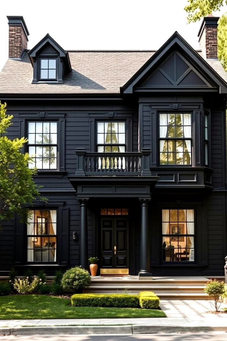 Classic Elegance and Timeless Design - 24 Dark Brown House With Black Trim