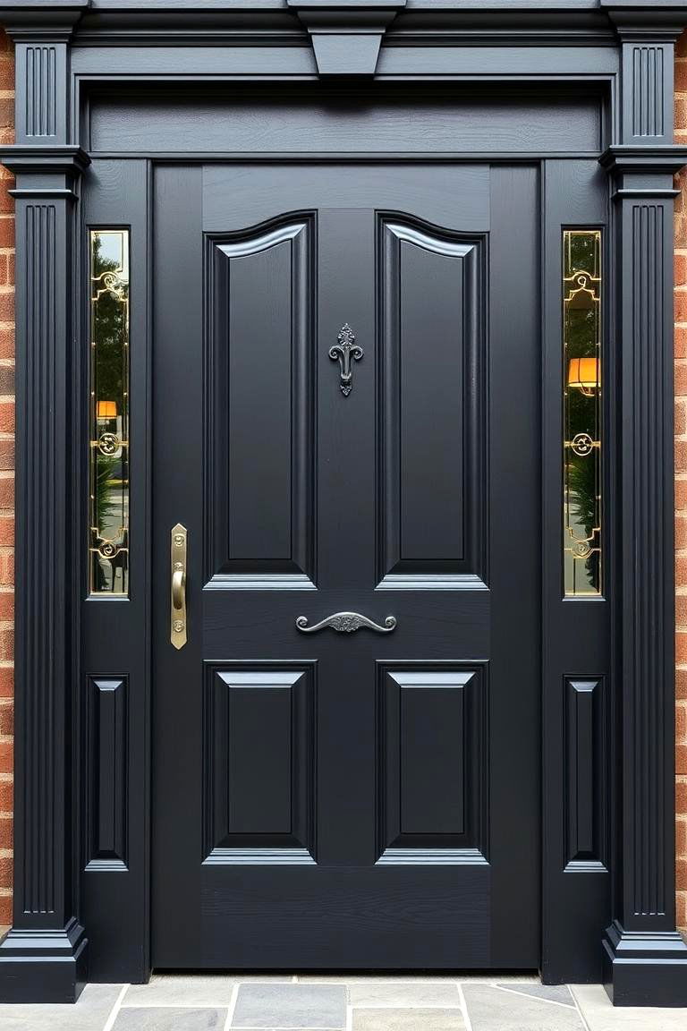 Classic Elegance in Dark Gray - 24 Dark Gray Front Door Ideas