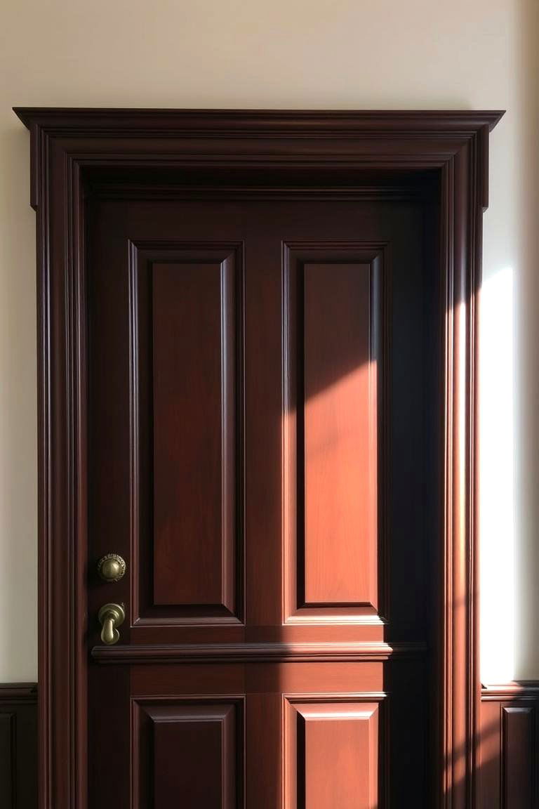 Classic Elegance with Timeless Hardware - 24 Brown Front Door Ideas