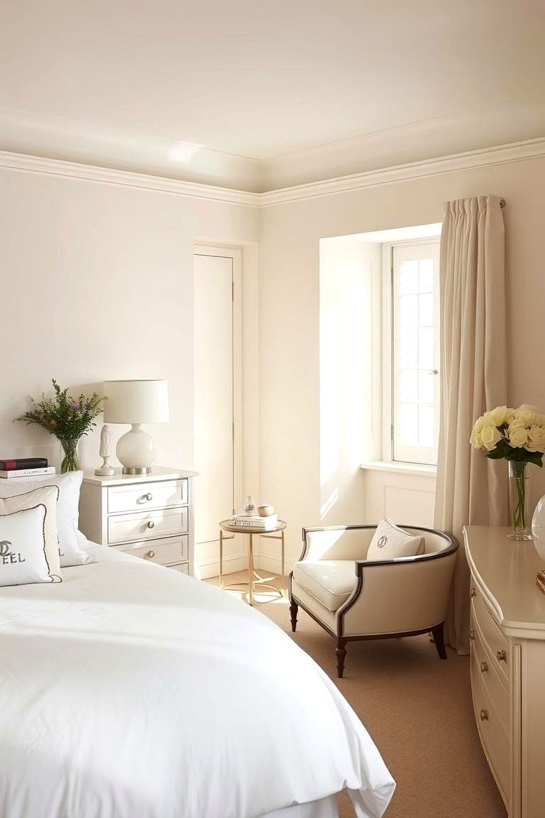Classic Elegance with a Neutral Palette - 24 Chanel Bedroom Ideas