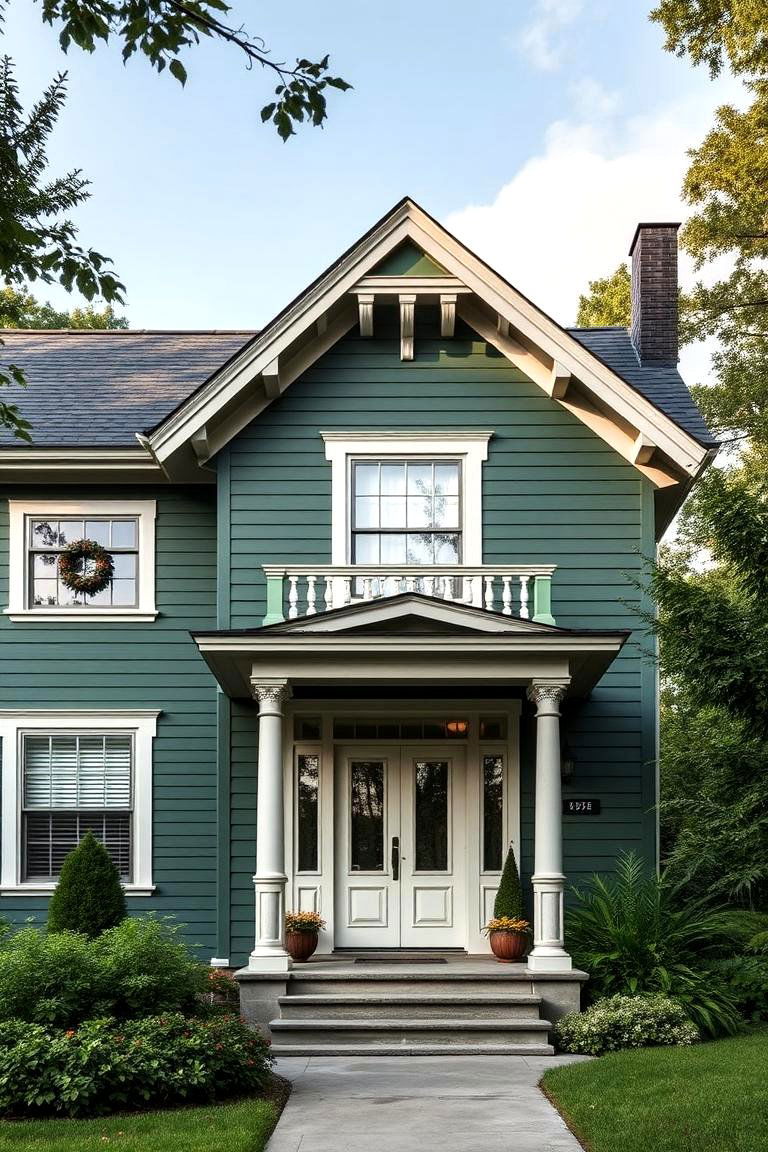 Classic Evergreen - 24 Dark Green Exterior Paint Color Schemes
