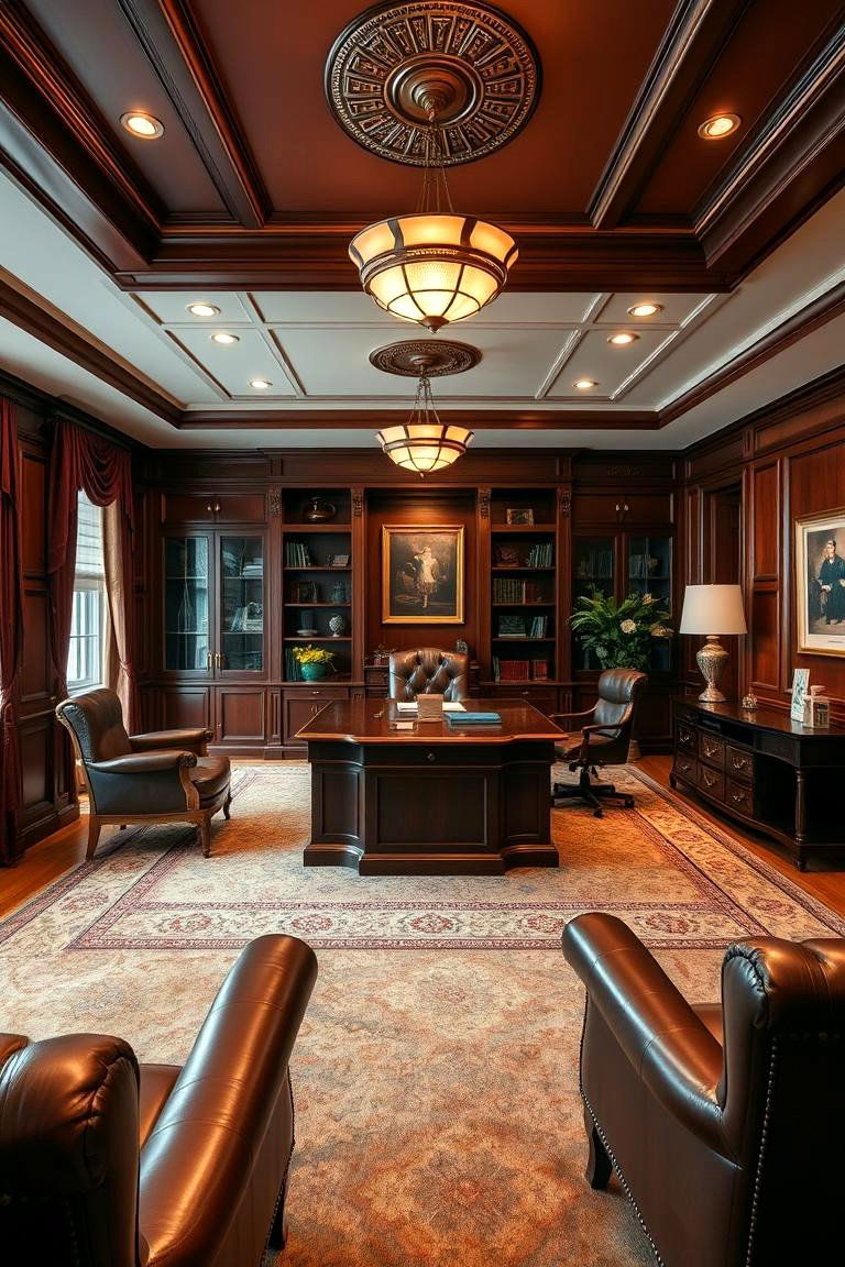 Classic Executive Style - 24 Home Office Background Ideas
