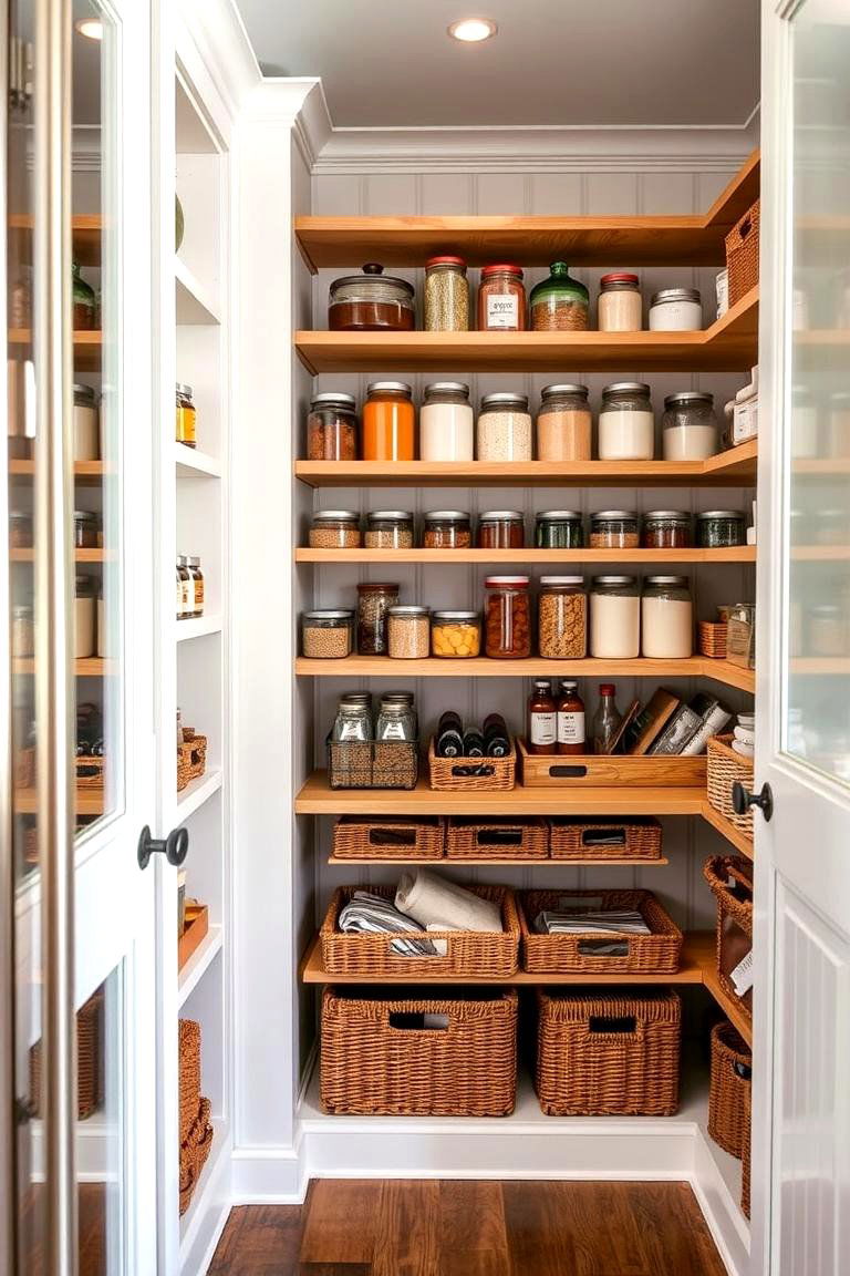 Classic Farmhouse Pantry for Efficient Storage - 24 Farmhouse Kitchen Ideas