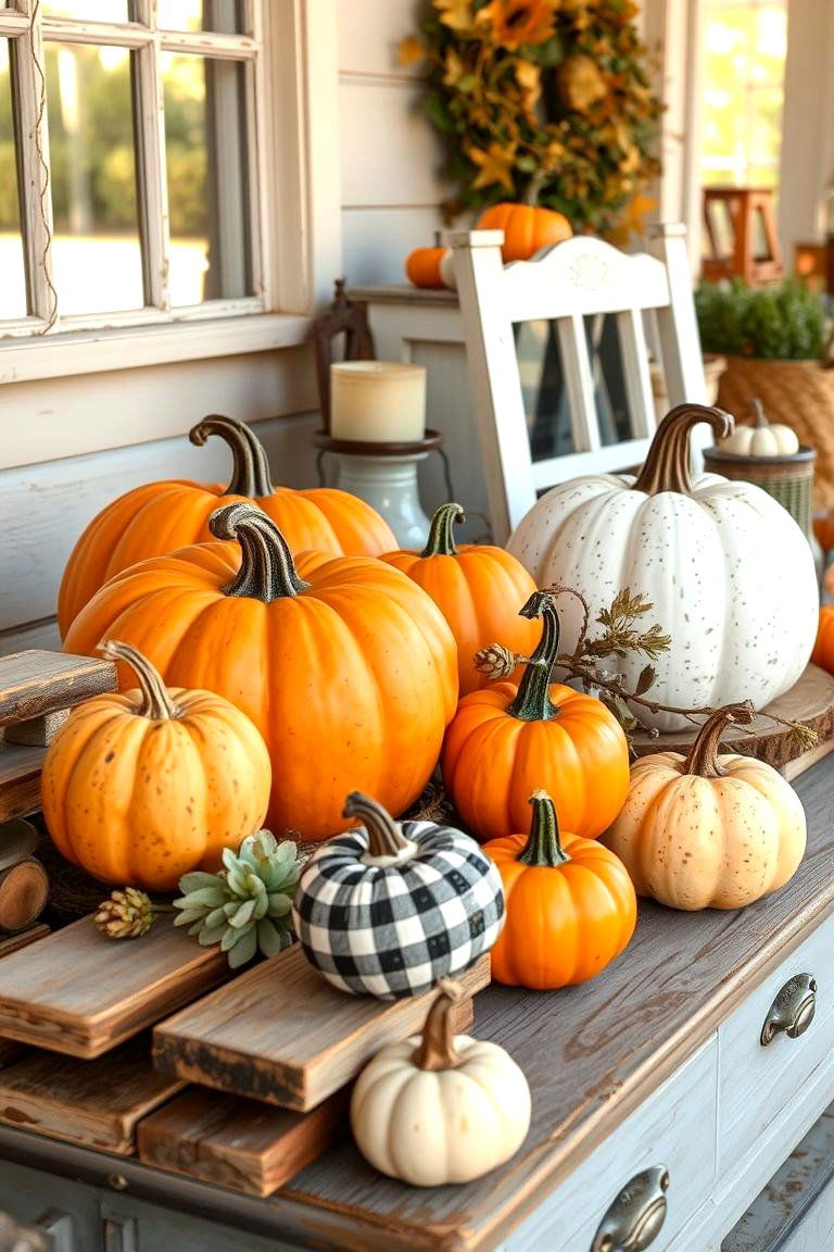Classic Farmhouse Pumpkin Decor - 24 Pumpkin Decor Ideas