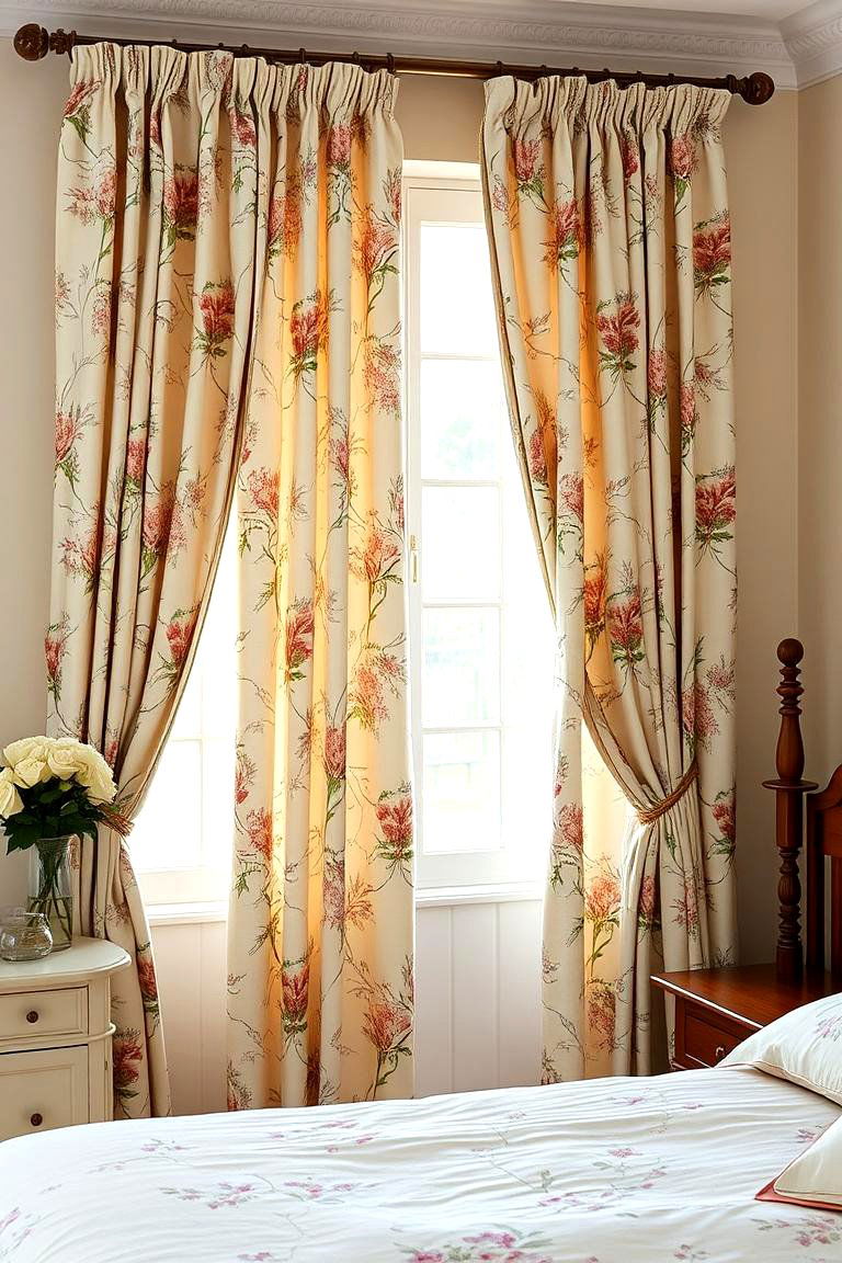 Classic Floral Designs - 24 Bedroom Curtain Ideas