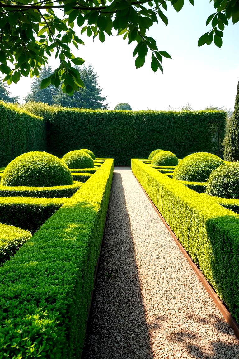 Classic Formal Symmetry - 24 Front Yard Boxwood Designs