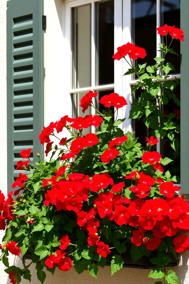 Classic Geranium Display - 24 window box ideas