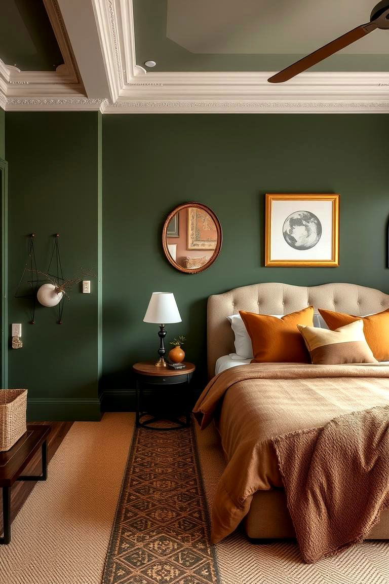 Classic Green and Brown Fusion - 24 Green and Brown Bedroom Ideas
