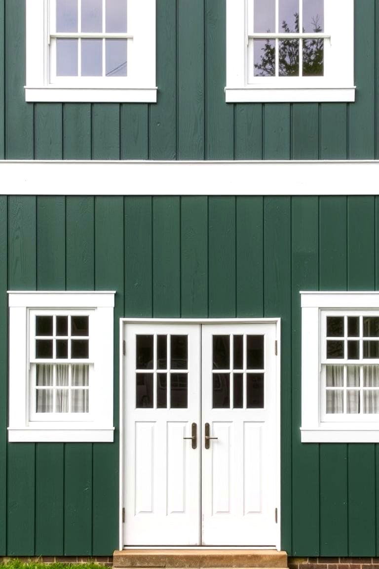 Classic Green with White Trim - 24 Farmhouse Green Exterior Home Ideas