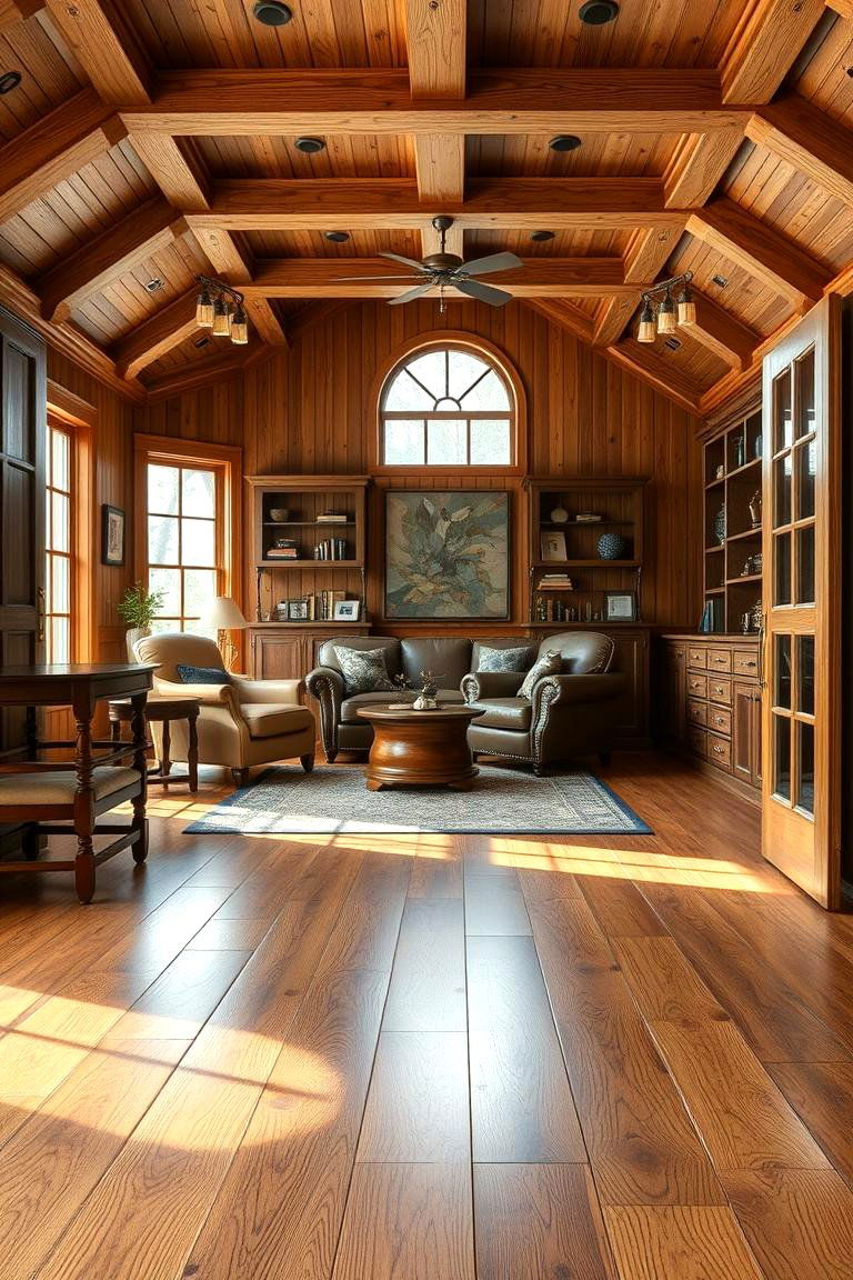 Classic Hardwood Elegance - 24 Man Cave Flooring Ideas