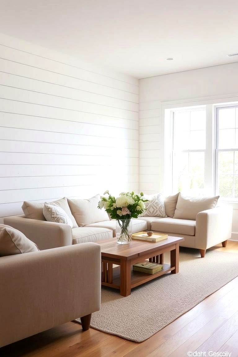 Classic Horizontal Shiplap - 24 Shiplap Living Room Ideas