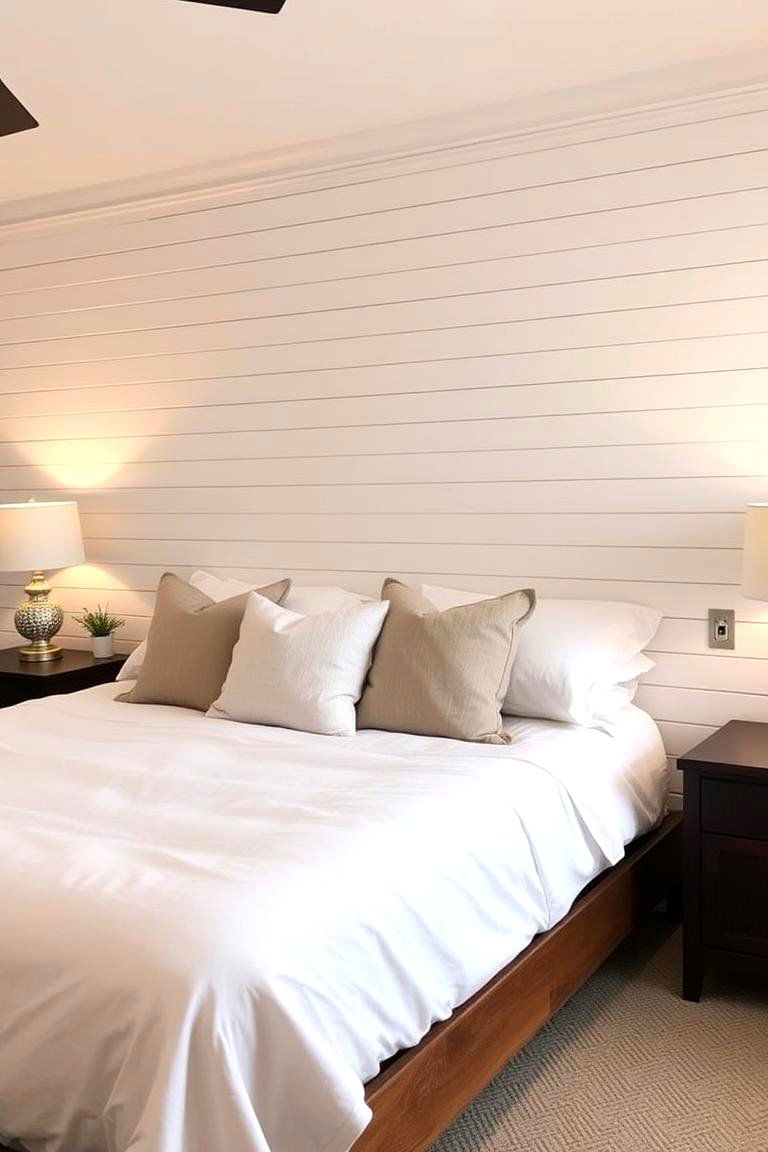 Classic Horizontal Shiplap Headboard - 24 Shiplap Bedroom Ideas