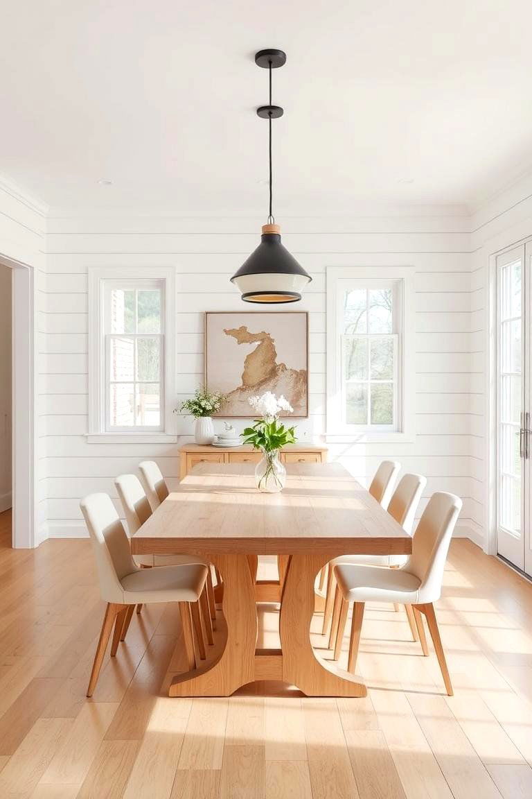 Classic Horizontal White Shiplap - 24 Shiplap Dining Room Wall Ideas