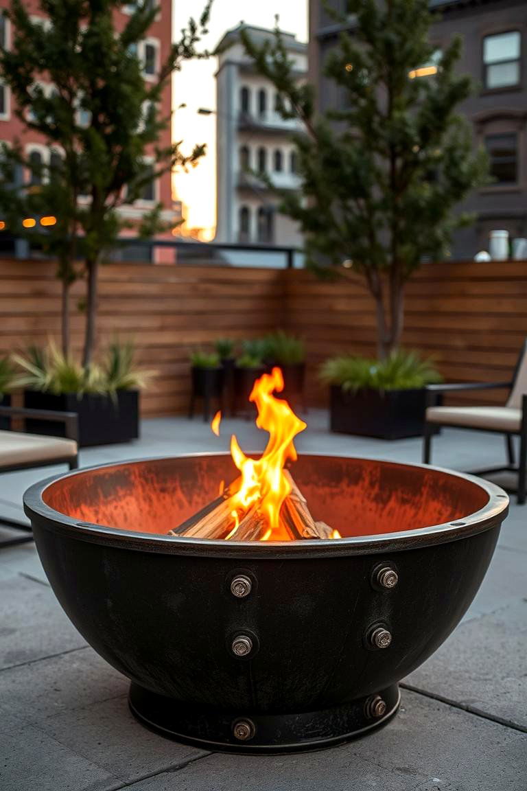 Classic Industrial Design Metal Fire Pit - 24 Metal Fire Pit Ideas