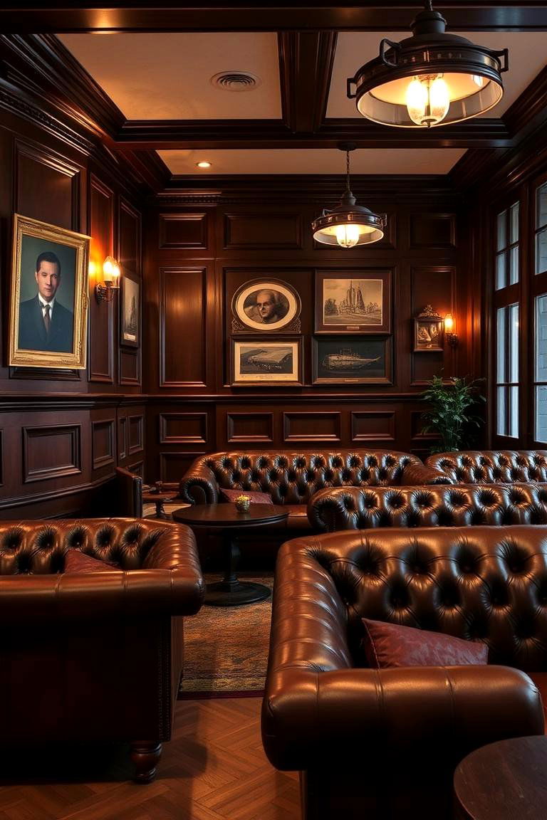Classic Leather Accent Lounge - 24 Mens Living Room Ideas