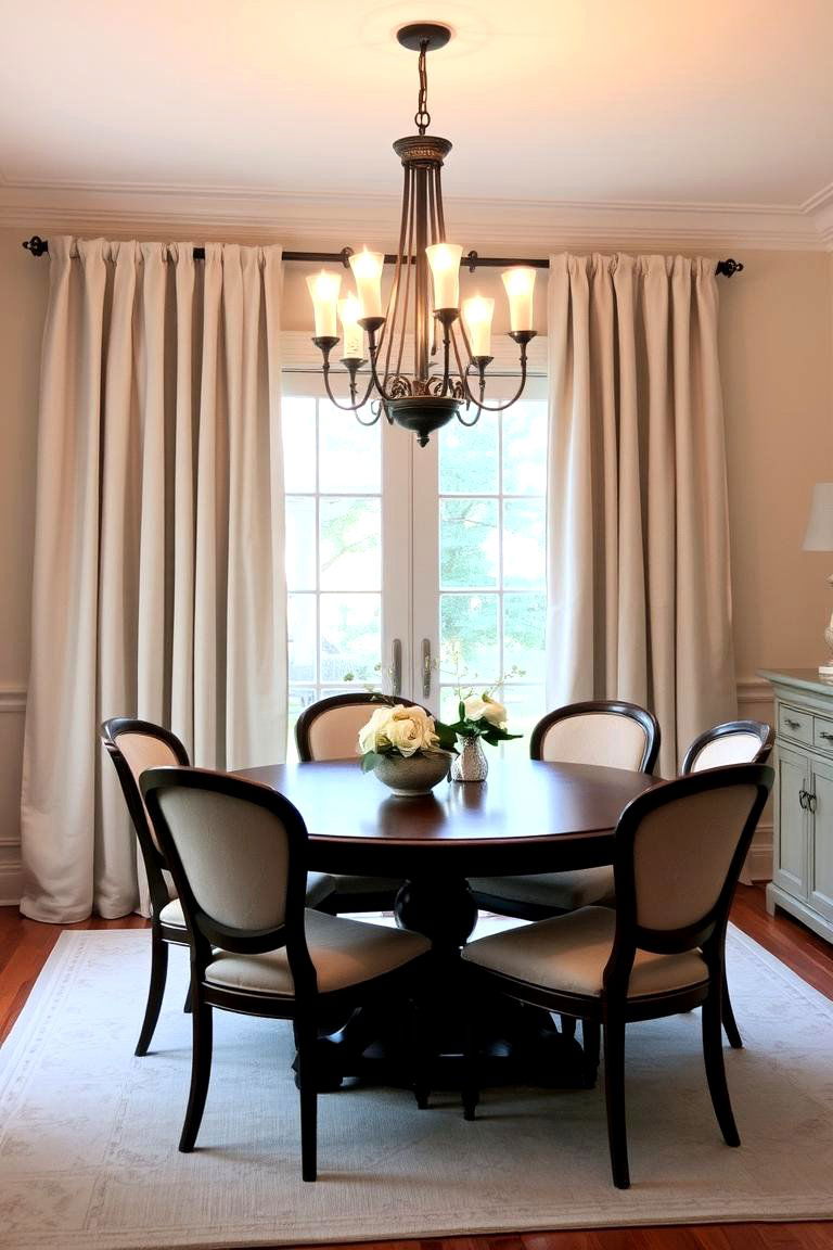 Classic Linen Panels - 24 Dining Room Curtain Ideas