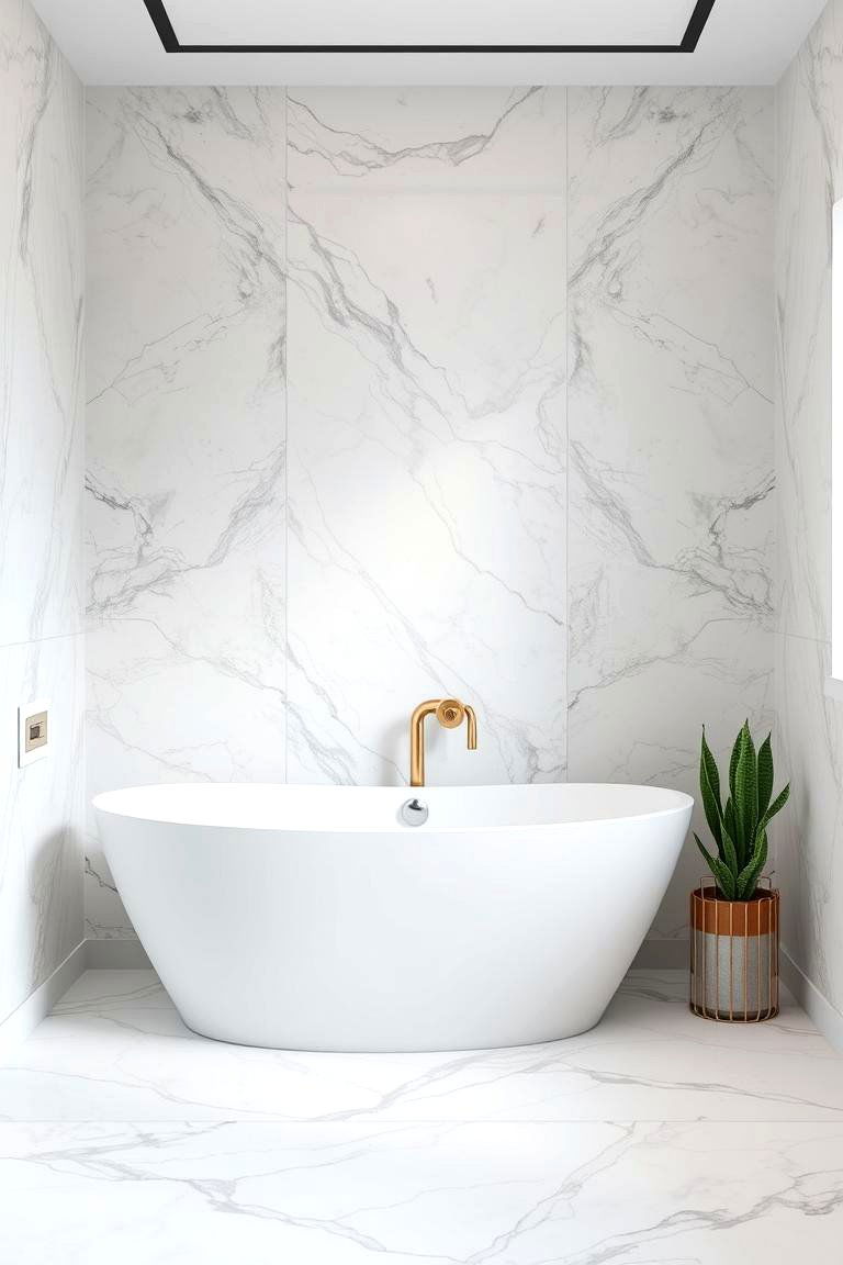 Classic Marble Effect - 24 Bathroom Wallpaper Ideas