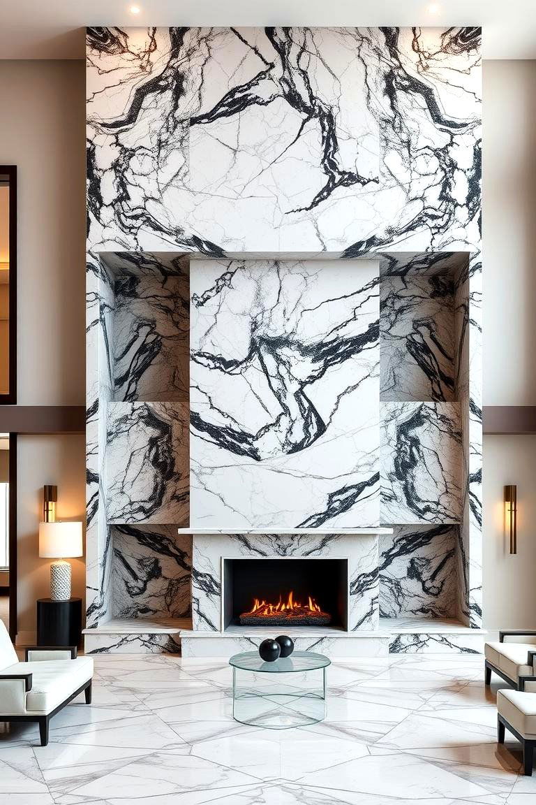 Classic Marble Elegance - 24 Two-story Fireplace Ideas