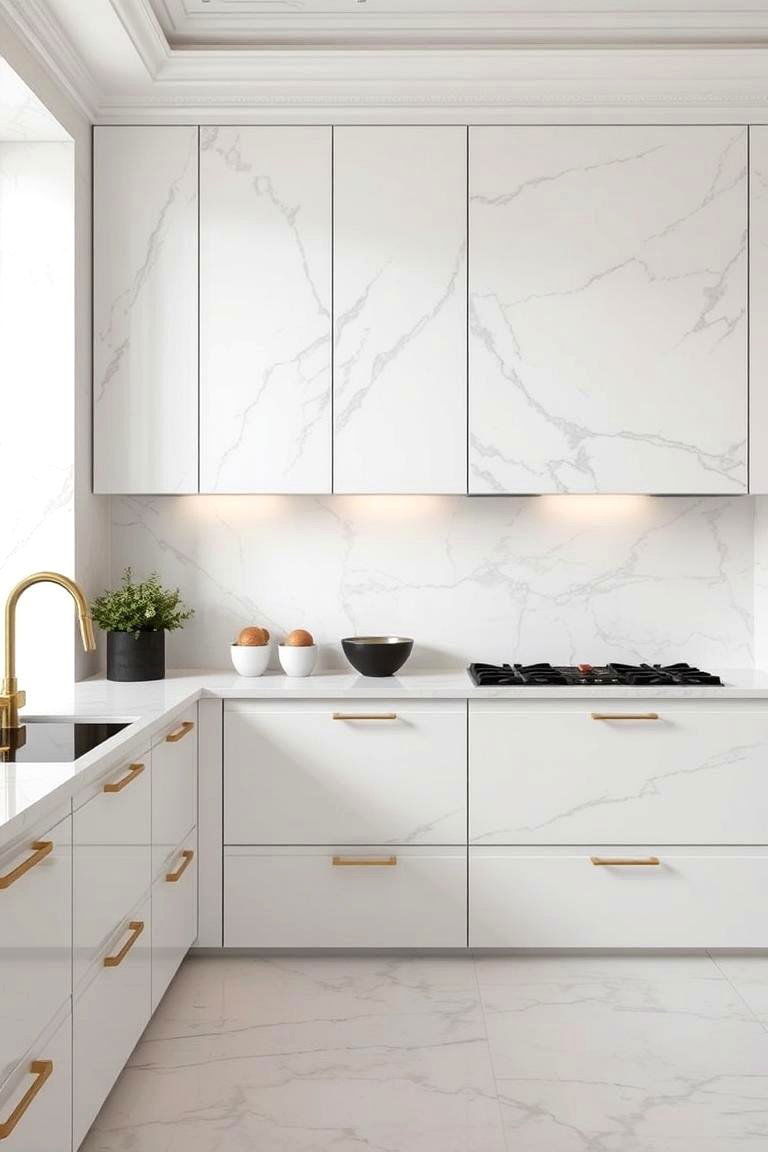 Classic Marble Finishes - 24 One Wall Kitchen Ideas