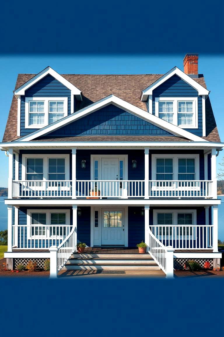 Classic Navy Blue - 24 Lake House Exterior Colors Ideas