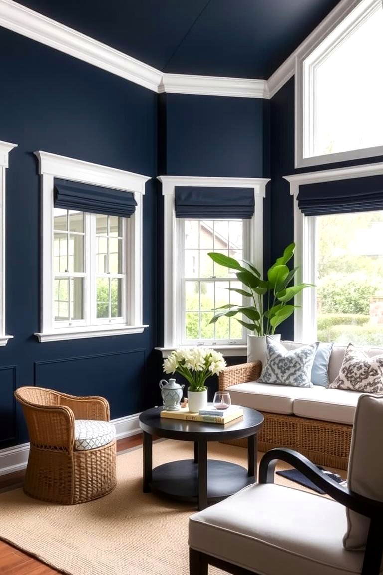 Classic Navy Serenity - 24 Sunroom Color Ideas