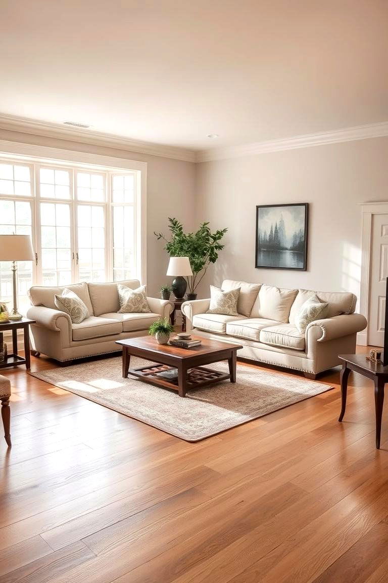 Classic Oak Hardwood - 24 Living Room Wood Floor Ideas