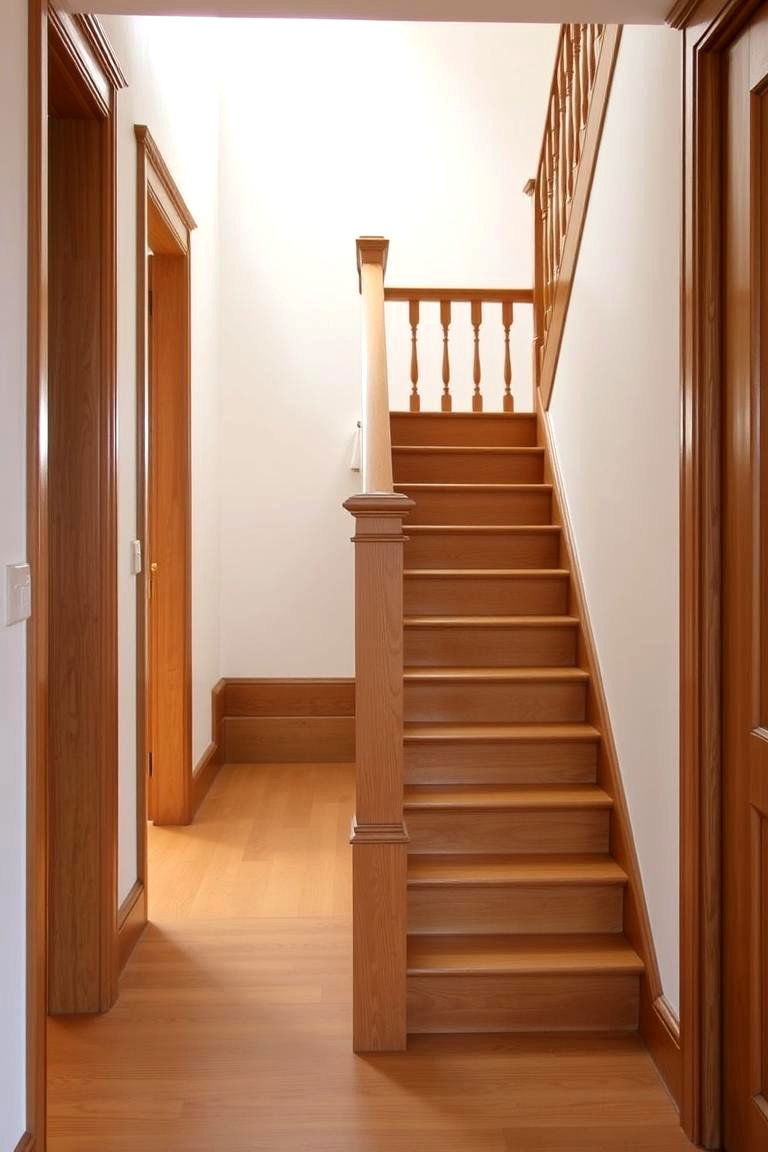 Classic Oak Straight Staircase - 24 Wooden Staircase Ideas