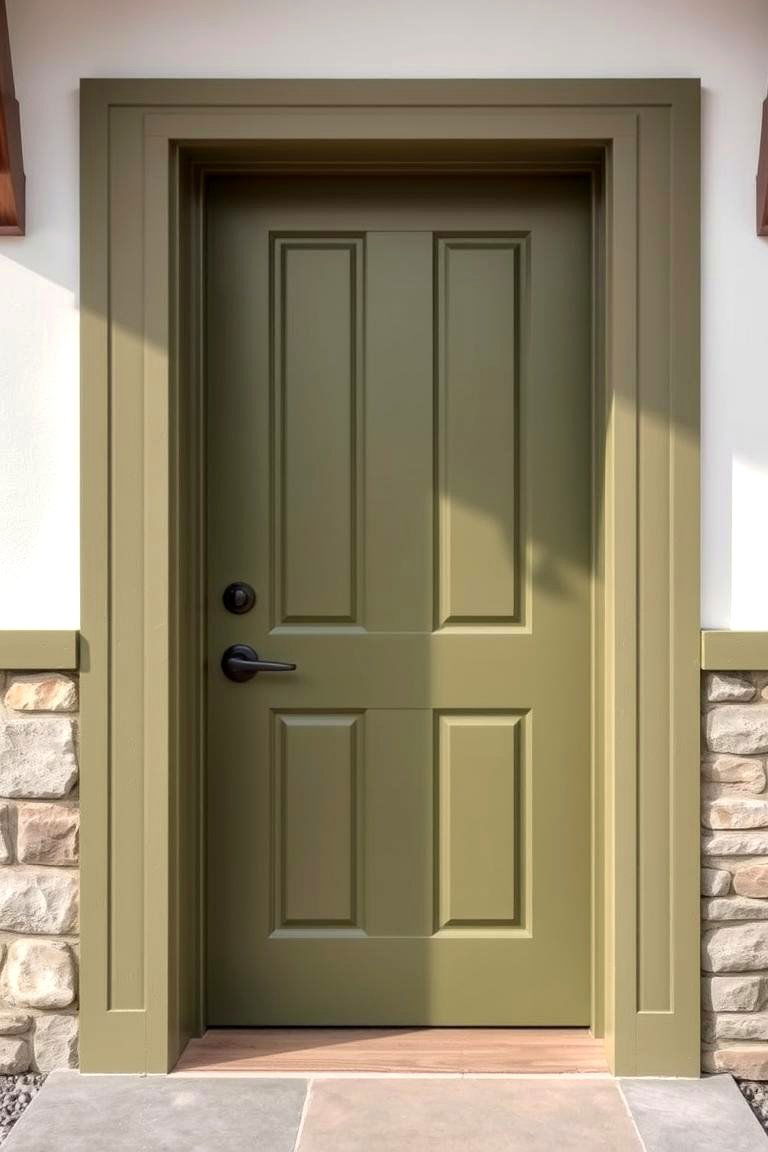 Classic Olive Simplicity - 24 Olive Green Front Door Ideas