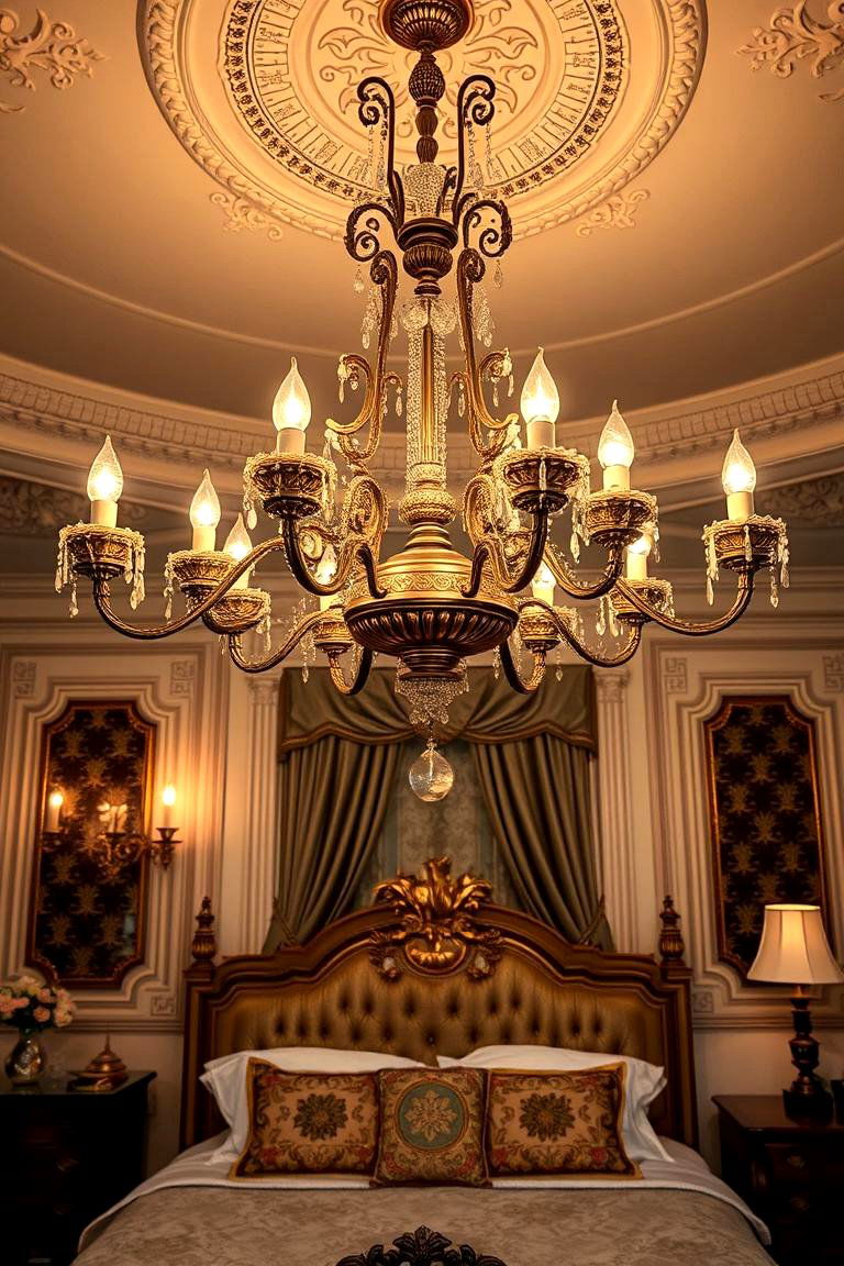 Classic Opulent Style - 24 Bedroom Chandelier Ideas