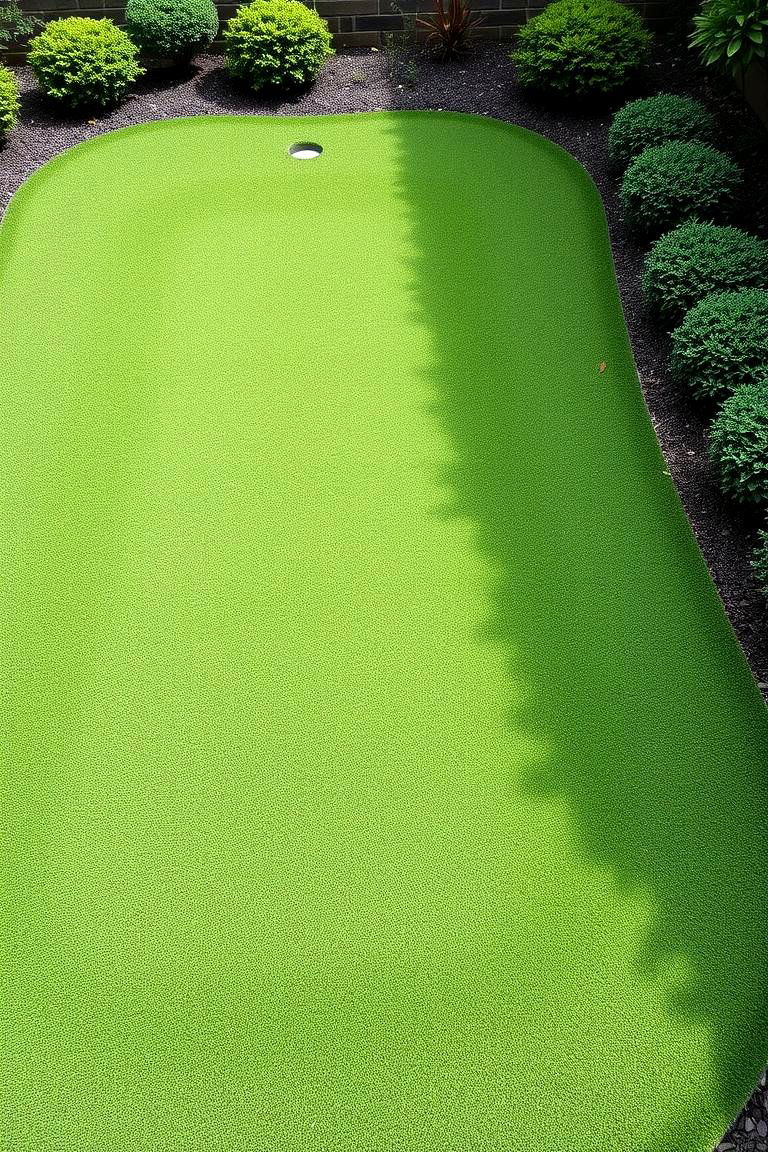 Classic Oval Shaped Putting Green - 24 Backyard Putting Green Ideas