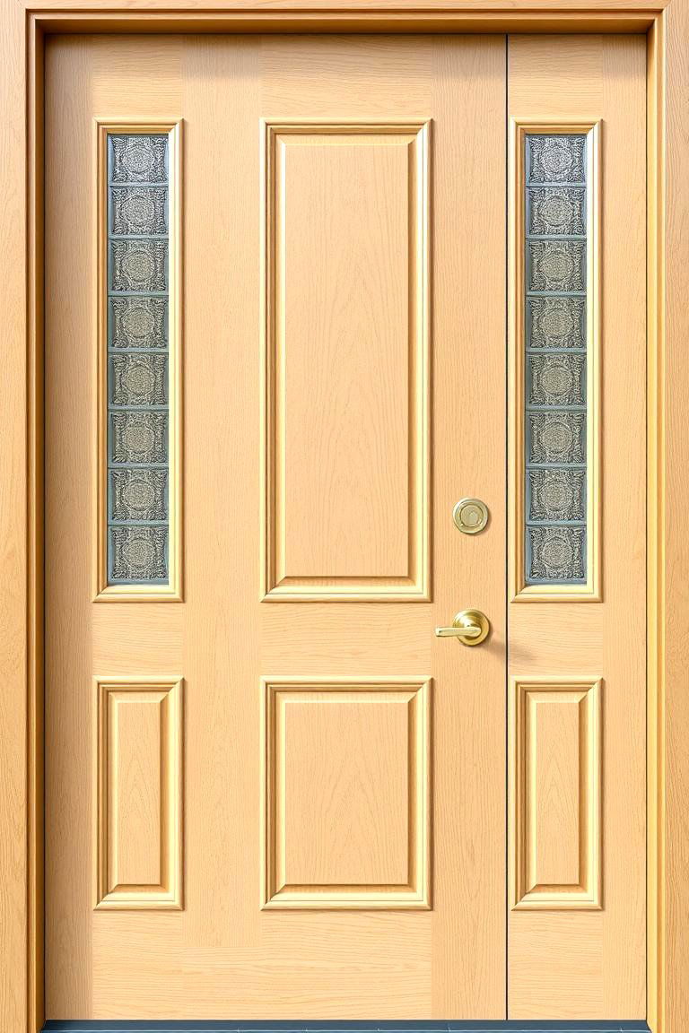 Classic Panel Door with Clear Glass Inserts - 24 White Oak Front Door Ideas