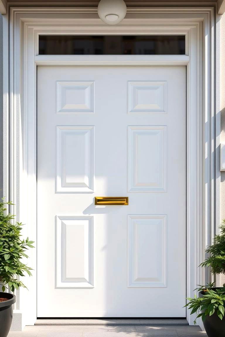 Classic Paneled White Door - 24 White Front Door Ideas