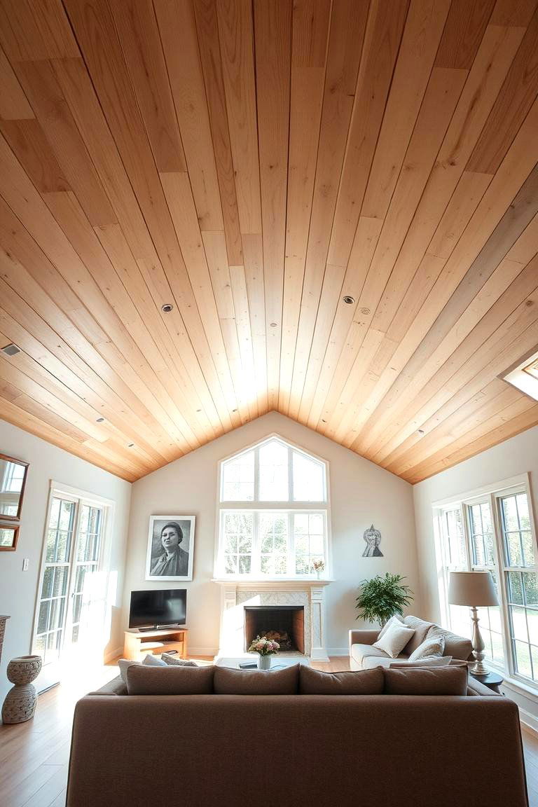 Classic Plank Wood Ceiling - 24 Wood Ceiling Ideas