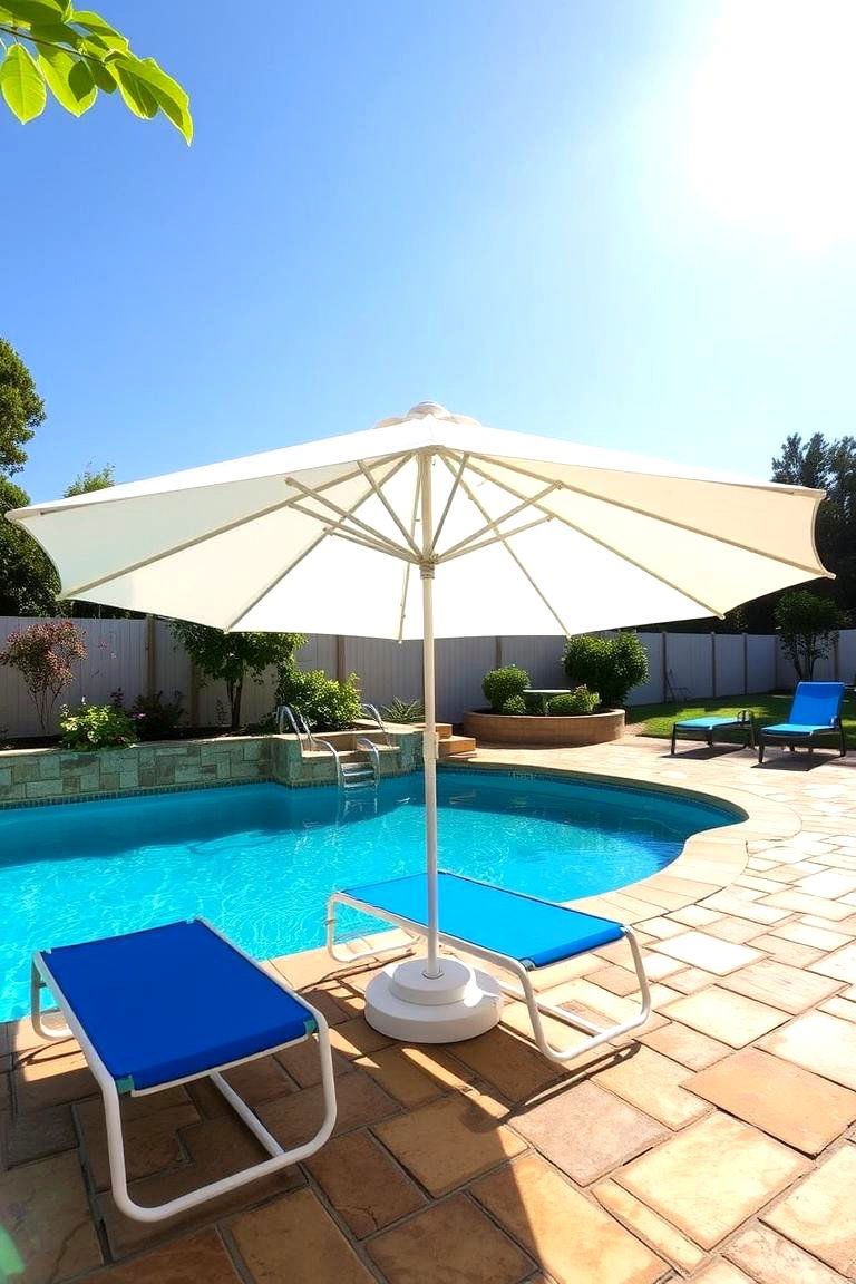 Classic Pool Umbrellas - 24 Pool Shade Ideas