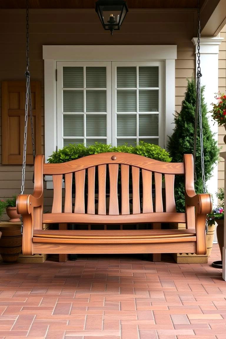 Classic Porch Swing - 24 Raised Ranch Front Porch Ideas