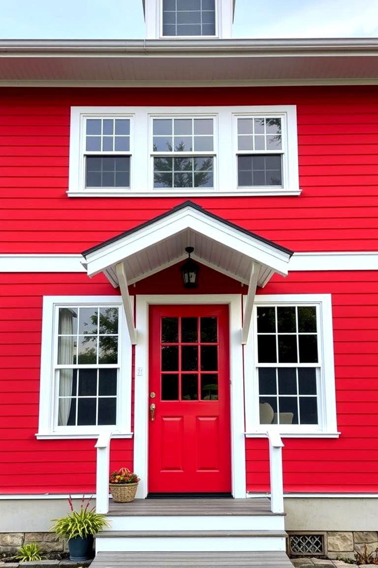 Classic Red - 24 Lake House Exterior Colors Ideas