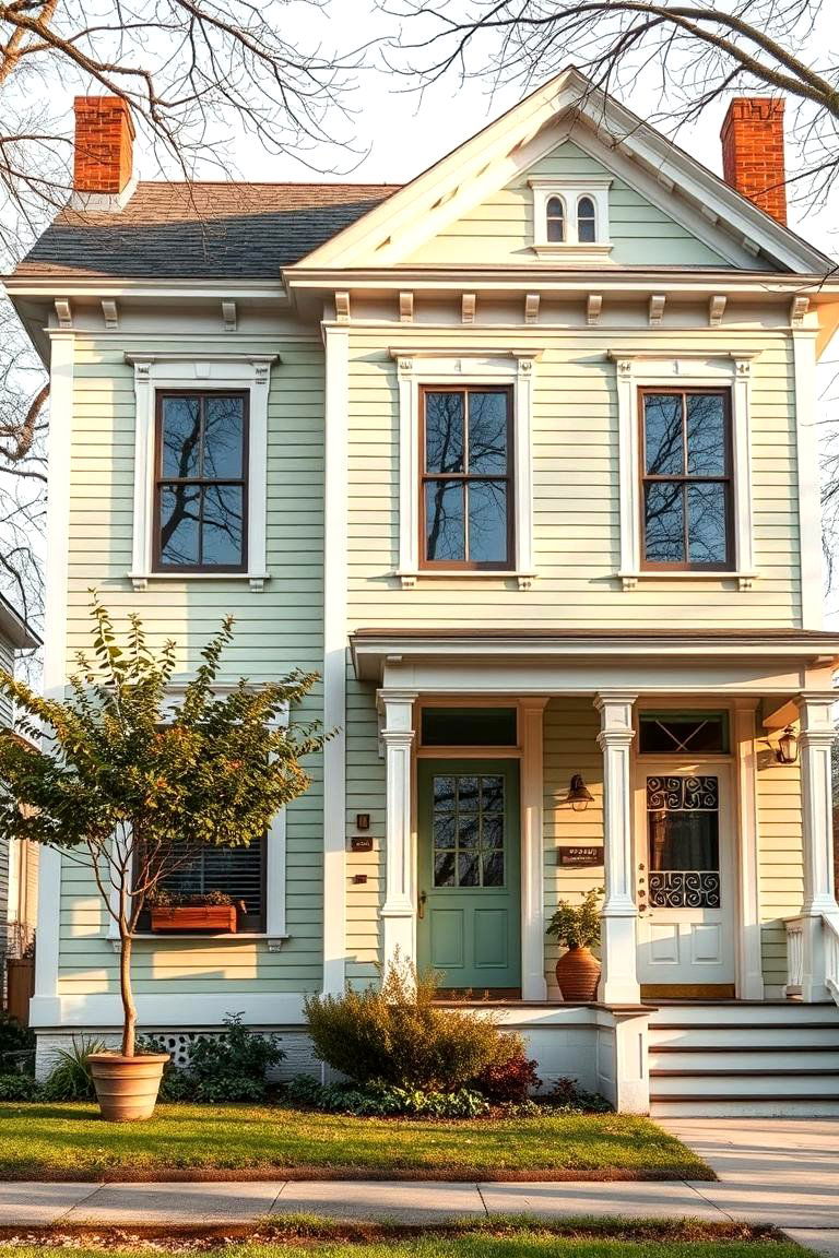 Classic Revival with a Twist - 24 Light Green House Exterior Ideas