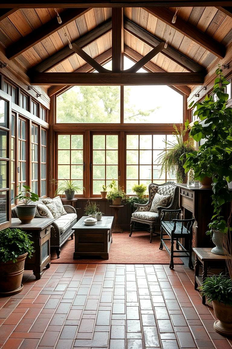 Classic Rustic Charm - 24 Brick Floor Sunroom Ideas