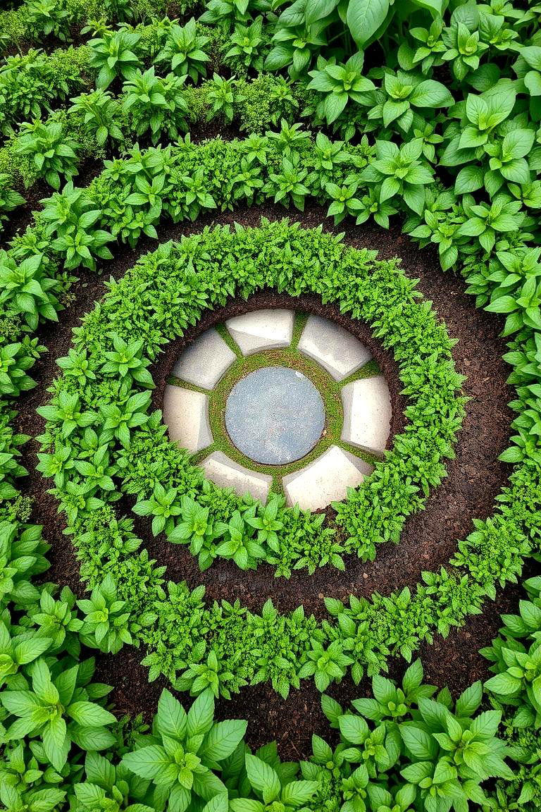 Classic Spiral with Herb Garden - 24 Spiral Garden Design Ideas