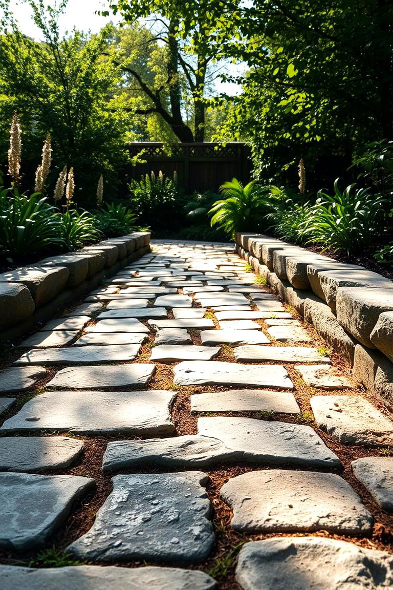 Classic Stone Pathway - 24 Stepping Stone Walkway Ideas