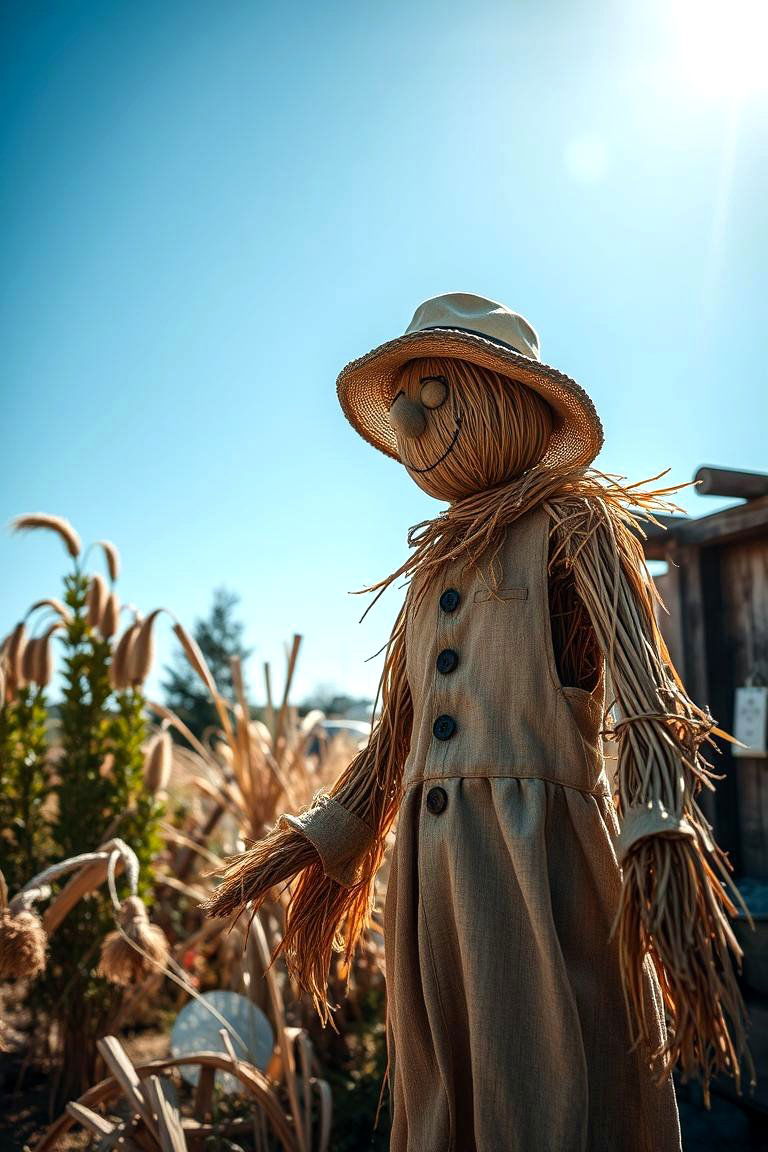 Classic Straw Scarecrow - 24 Garden Scarecrow Ideas
