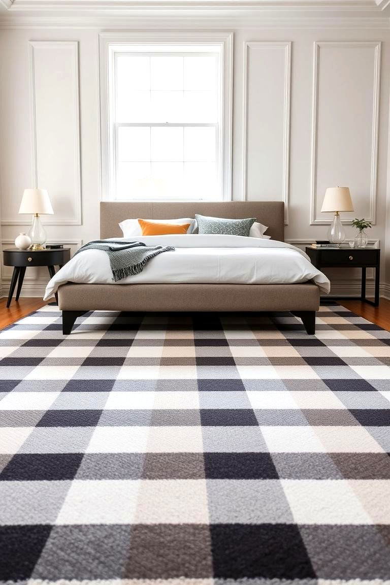 Classic Striped Rug Sophistication - 24 bedroom rug ideas