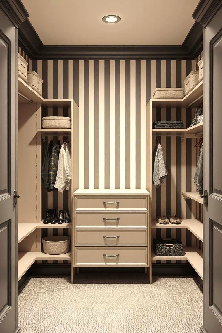 Classic Stripes - 24 Closet Wallpaper Ideas