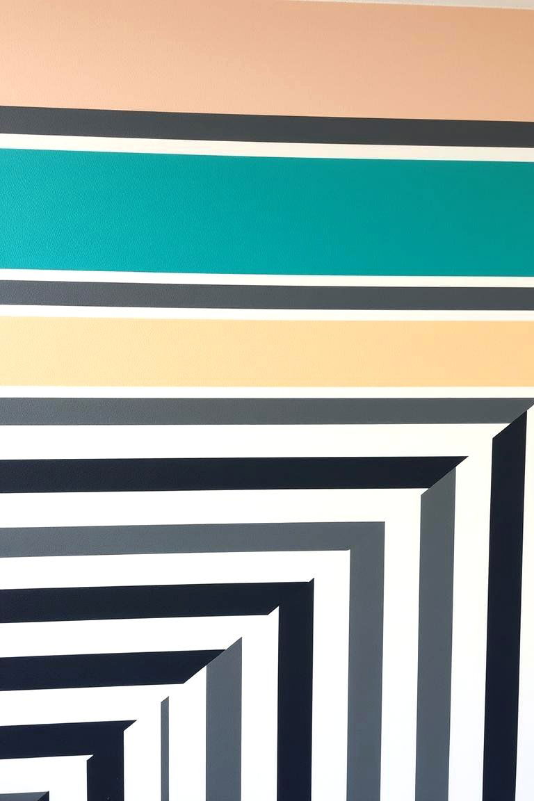 Classic Stripes - 24 Bathroom Mural Ideas