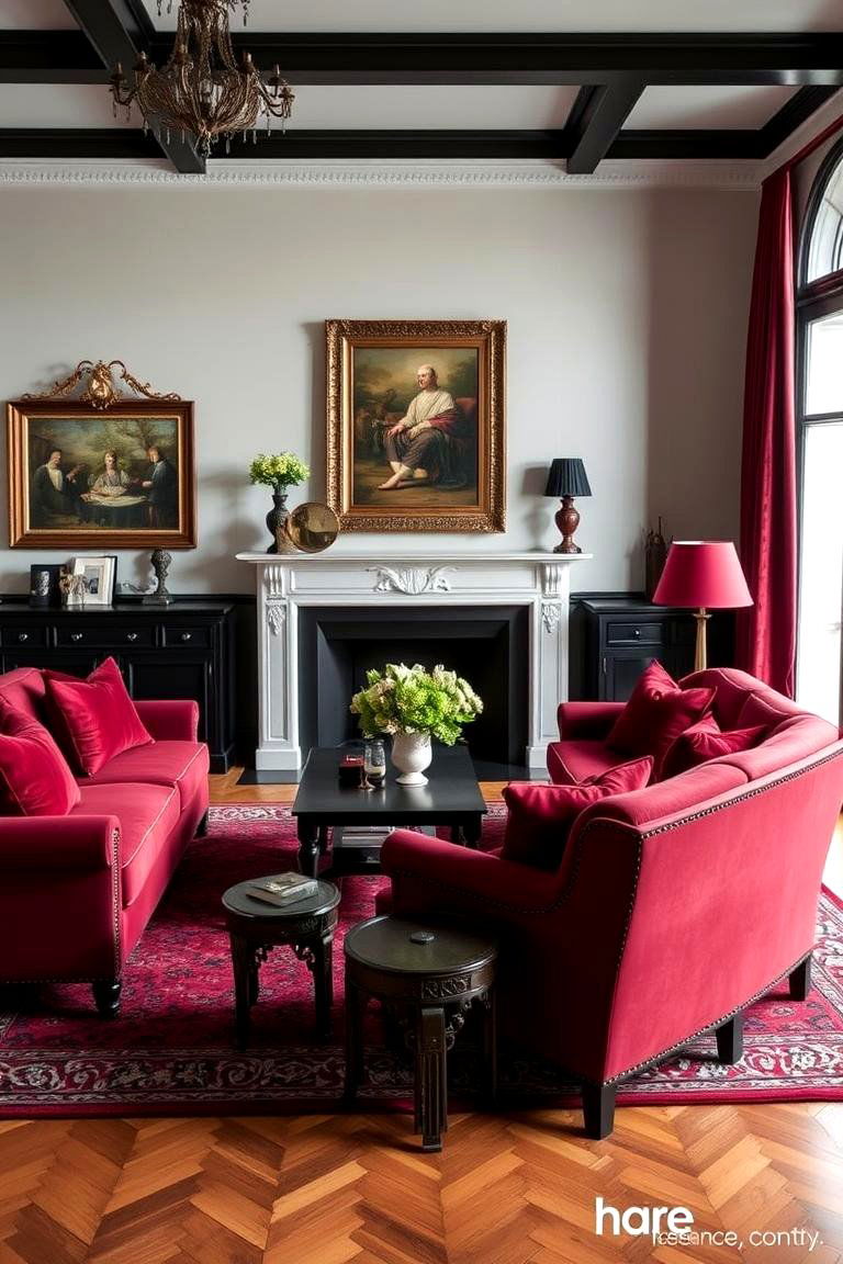 Classic Style Timeless Black and Red - 24 Black and Red Living Room Ideas