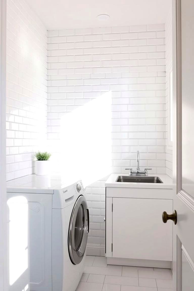 Classic Subway Tile Charm - 24 Laundry Room Backsplash Ideas
