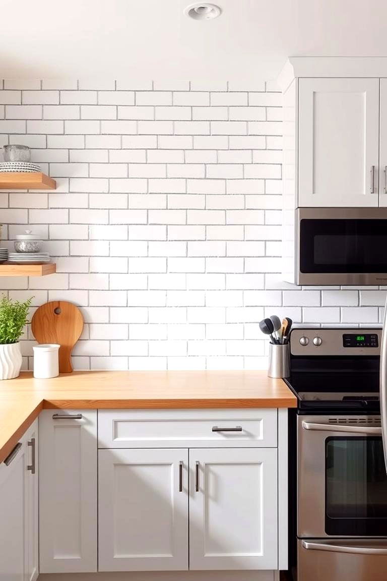 Classic Subway Tile Splashback - 24 Kitchen Splashback Ideas